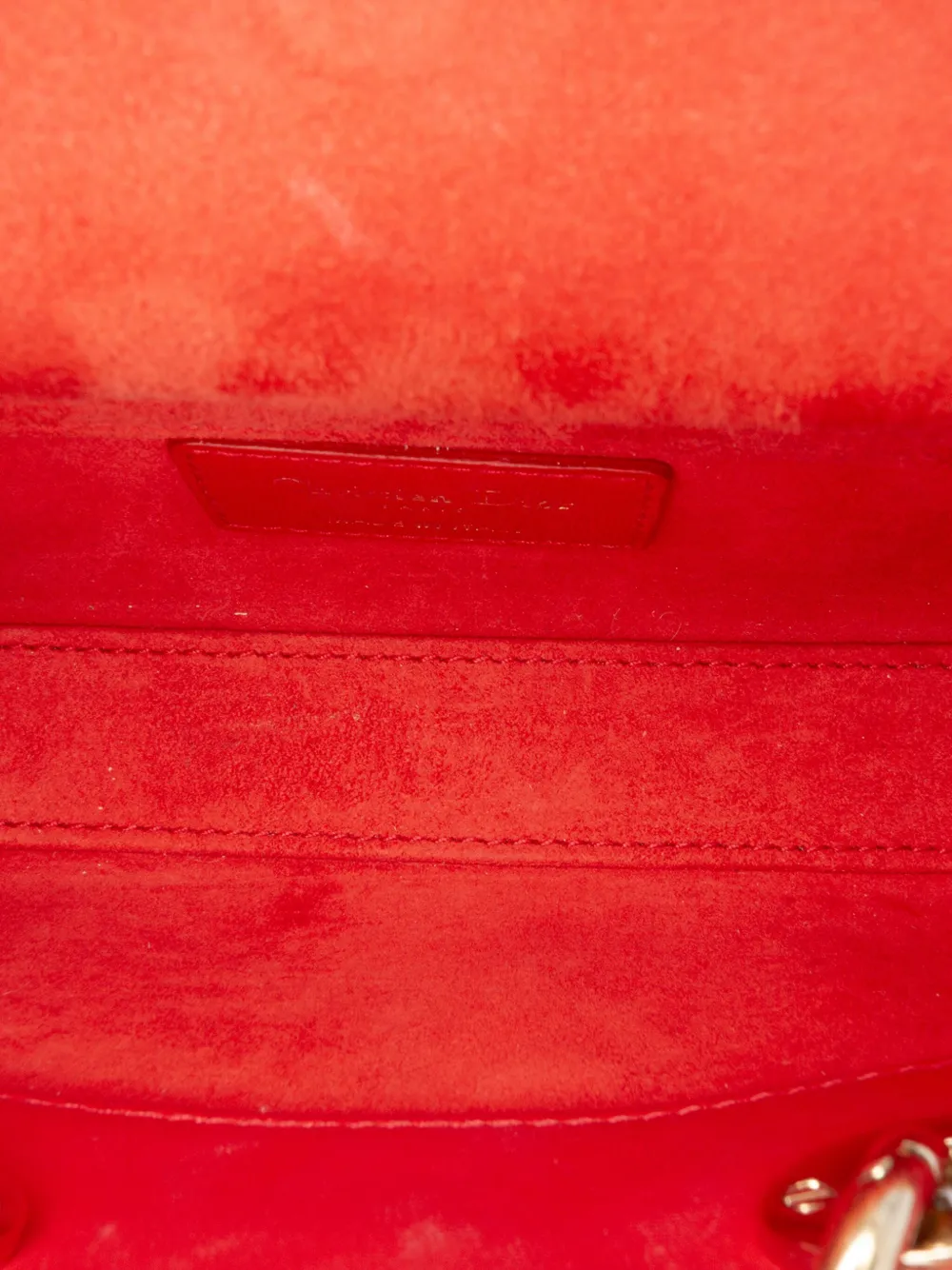 Pre-owned Dior 2022 Micro Lambskin Cannage Lady D Joy Satchel In Red