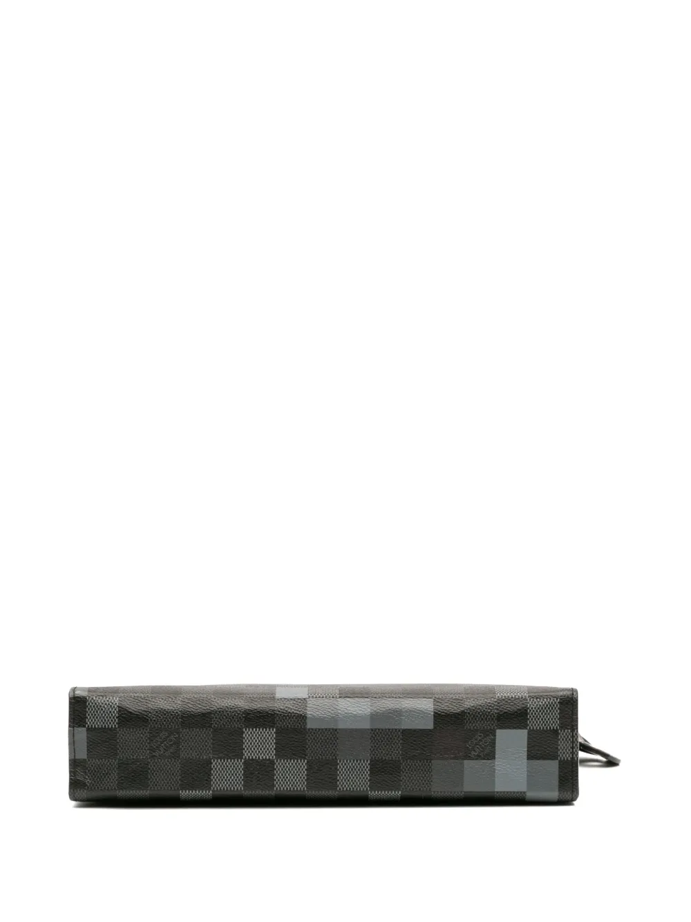 Pre-owned Louis Vuitton 2019 Damier Graphite Pixel Pochette Voyage Mm Clutch Bag In Black