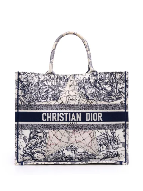 Christian Dior Pre-Owned 2020 Large Canvas Embroidered Around The World Book tote bag