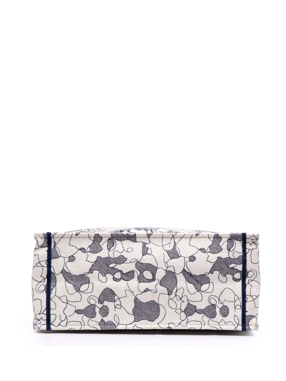 Pre-owned Dior 2020 Large Canvas Embroidered Around The World Book Tote Bag In Blue