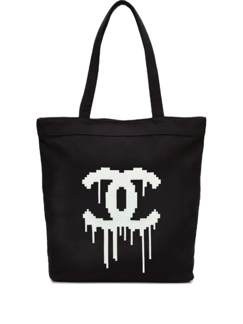 Mostly Heard Rarely Seen 8-Bit drip-effect logo tote bag