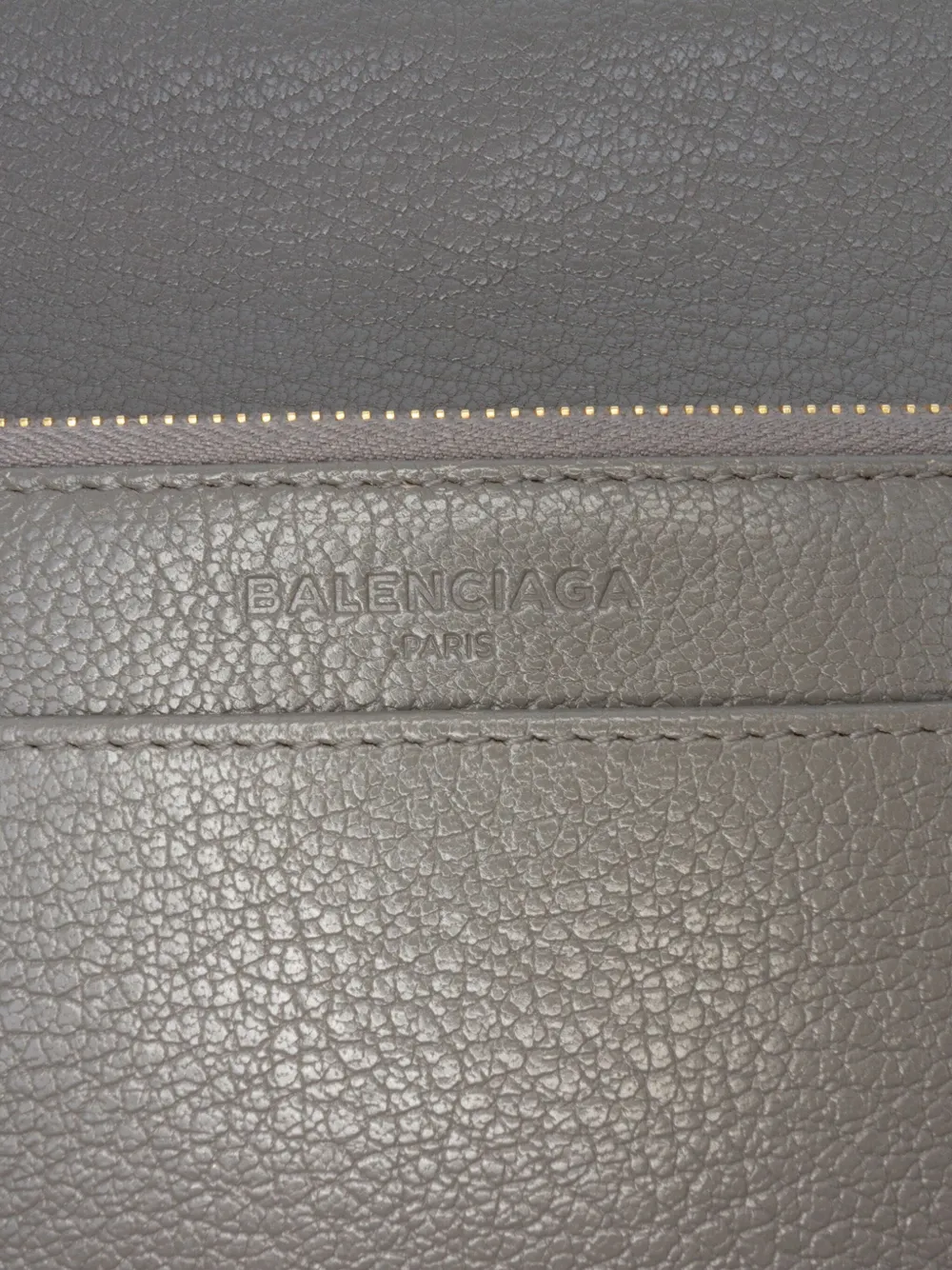 Pre-owned Balenciaga 2017 Chevre Motocross Metallic Edge Wallet On Chain Crossbody Bag In Gray