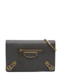 Balenciaga Pre-Owned 2017 Chevre Motocross Metallic Edge Wallet on Chain crossbody bag - Grey