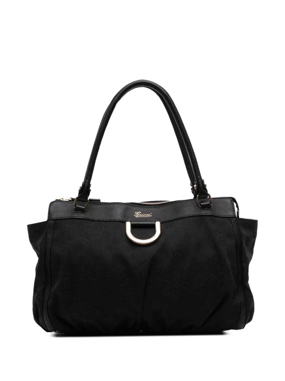 Gucci Pre-Owned 2016-2025 GGキャンバス アビー D リング ハンドバッグ - ブラック Gucci Pre-Owned 2016-2025 GGキャンバス アビー D リング ハンドバッグ - ブラック