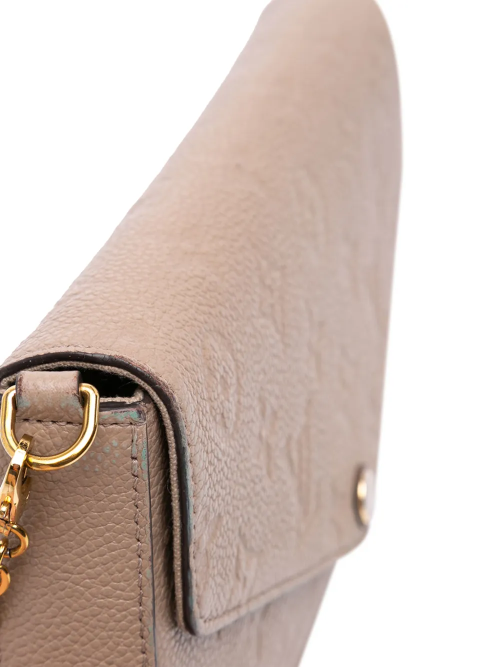 Pre-owned Louis Vuitton 2021-2025 Monogram Empreinte Pochette Felicie Crossbody Bag In Brown