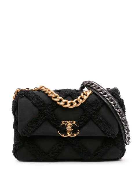 CHANEL Pre-Owned 2020 mittelgroße Flap Satchel-Tasche aus Canvas und Baumwolle 19cm