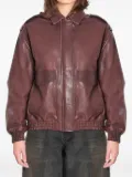 Arma pointed-collar leather jacket - Brown