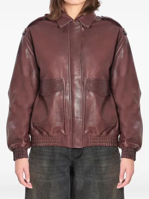 Arma pointed-collar leather jacket