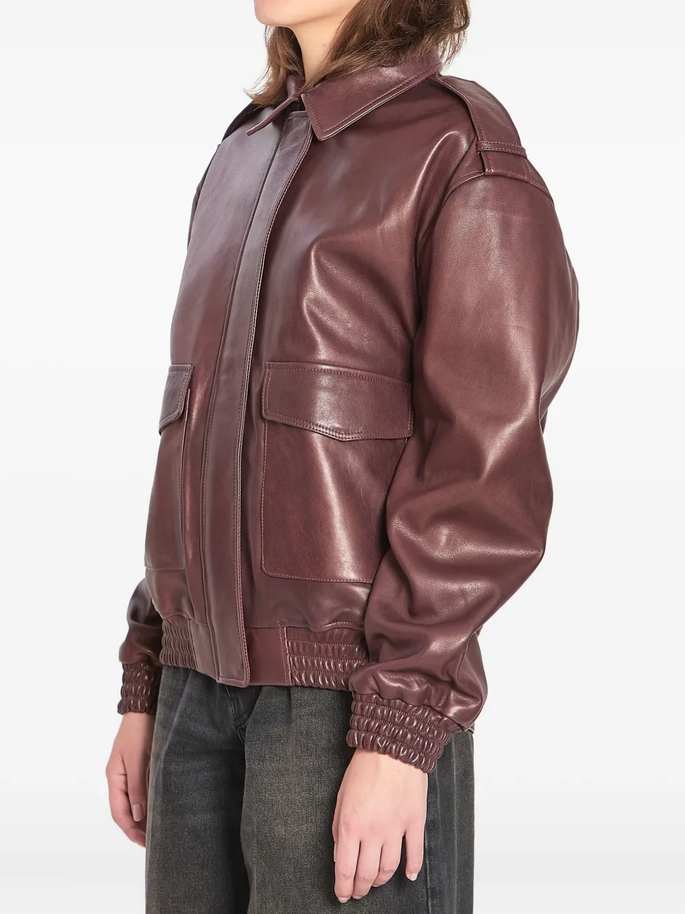 Arma pointed-collar leather jacket | Leather Jackets | Image 2