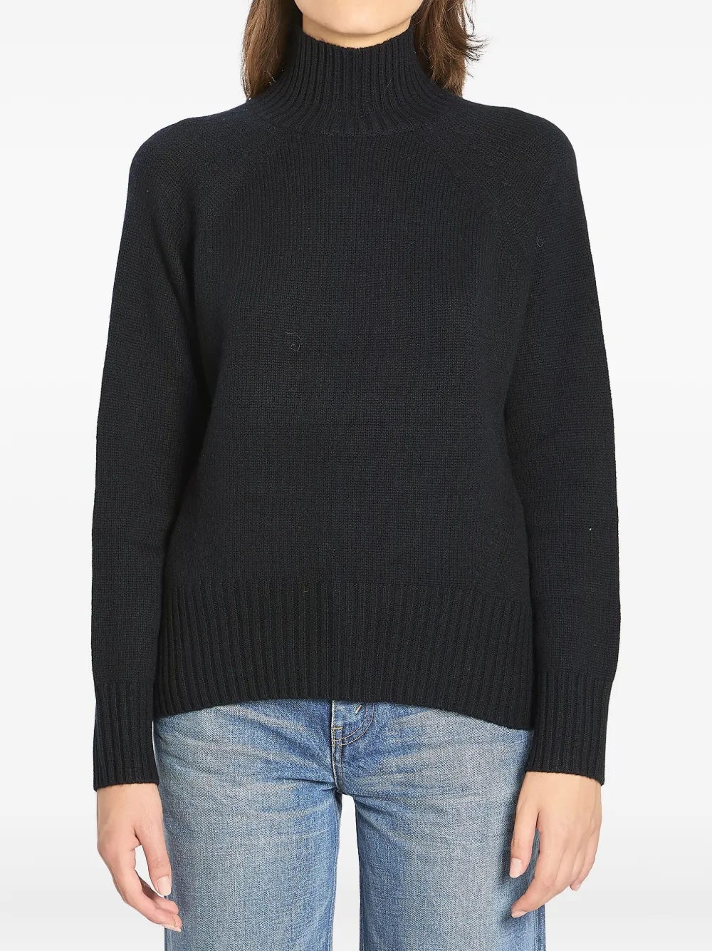 Allude タートルネック リブセーター - ブラック Allude タートルネック リブセーター - ブラック