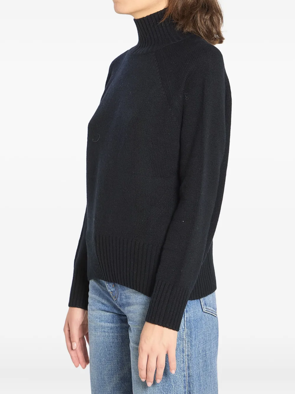Allude Wool And Cashmere Turtleneck Sweater In Black