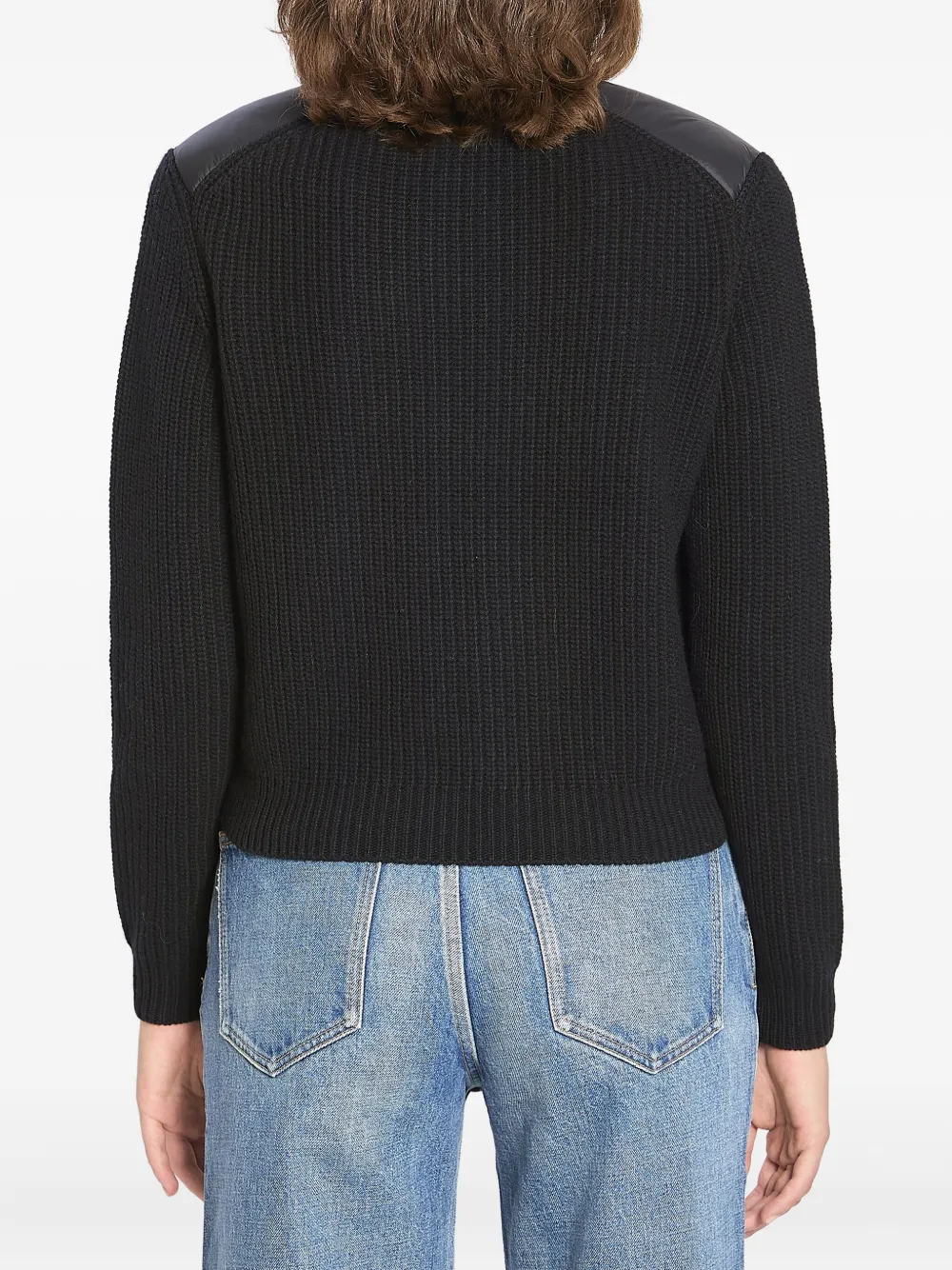 Moncler Padded Cardigan Puffer Jackets Black In Blue