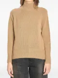 Allude turtleneck ribbed-trim sweater - Brown