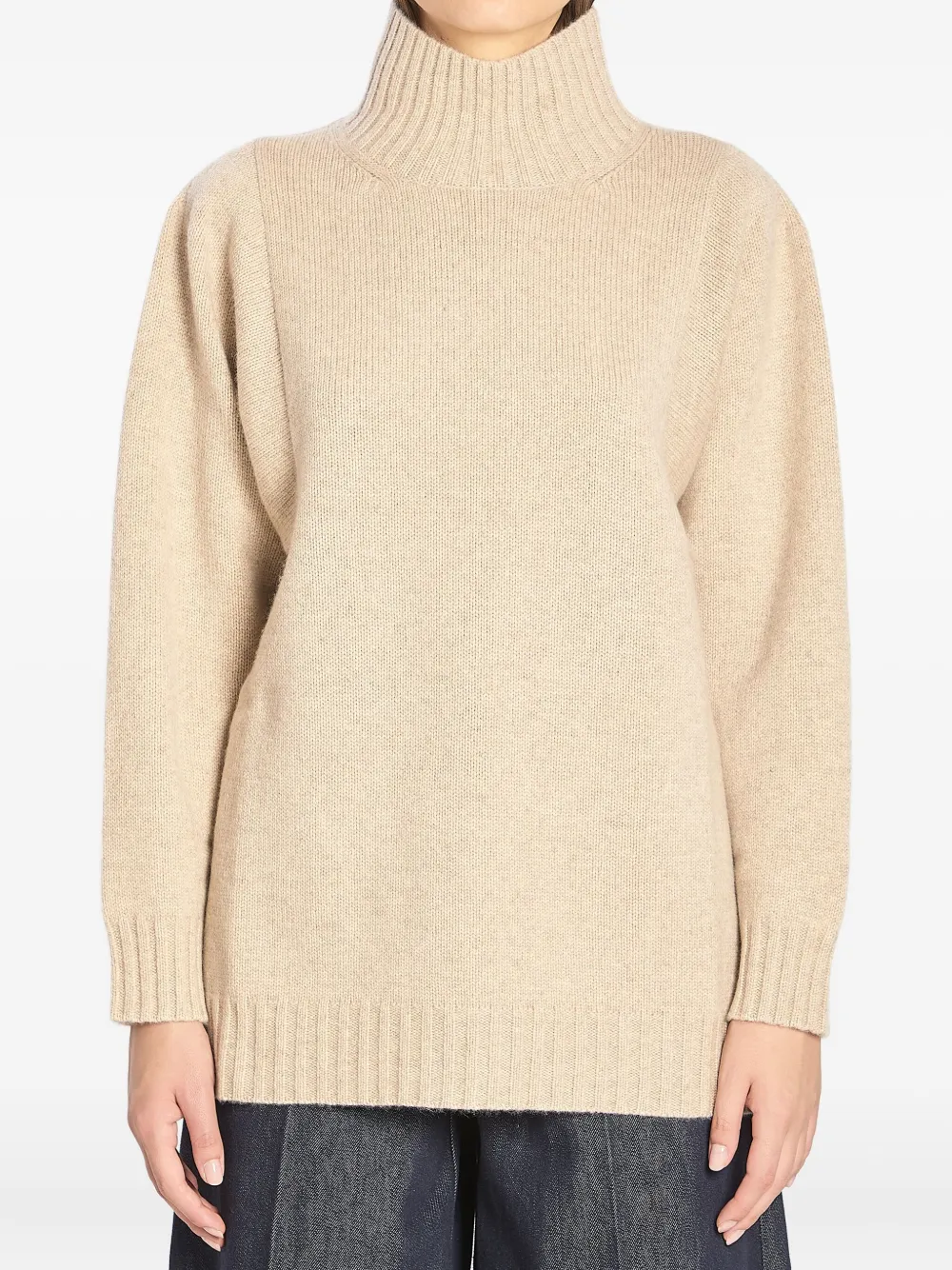 Max Mara ハイネック カシミアセーター - ニュートラル Max Mara ハイネック カシミアセーター - ニュートラル