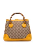 Gucci Pre-Owned 2016-2025 Small GG Canvas Diana Bamboo Top Handle Tote satchel - Yellow