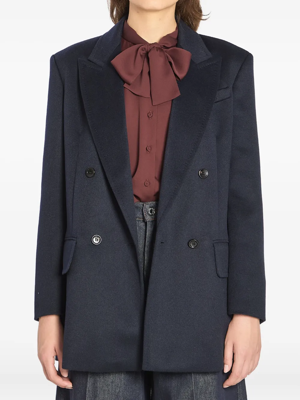 Max Mara double-breasted flap-pocket blazer - Blu