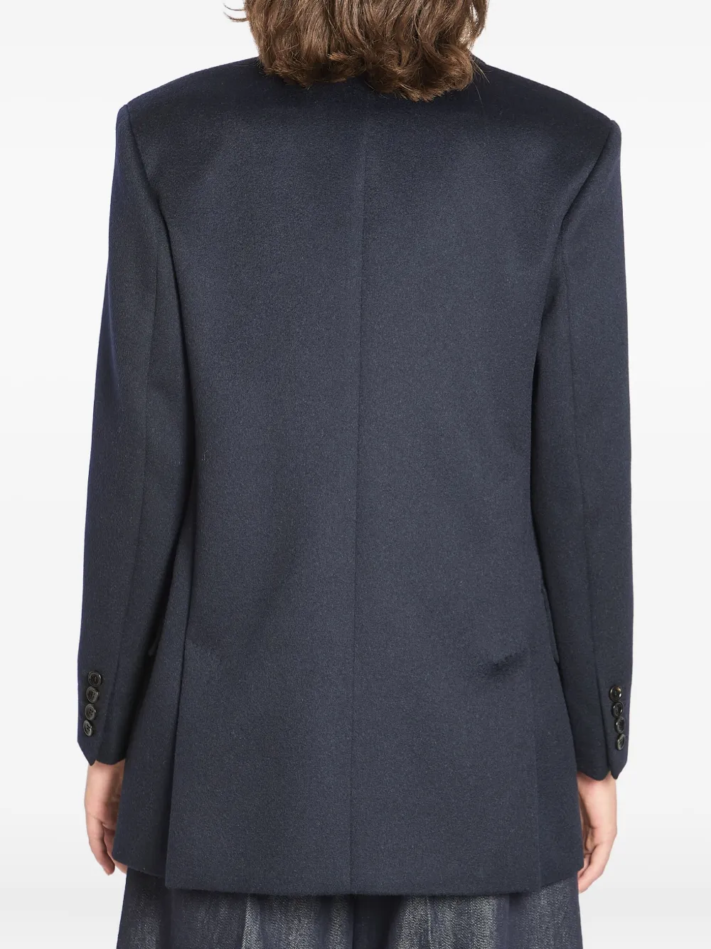Max Mara Double-breasted Flap-pocket Blazer In Blue