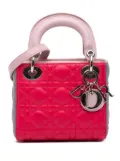 Christian Dior Pre-Owned 2014 Mini Tricolor Lambskin Cannage Lady Dior satchel - Pink
