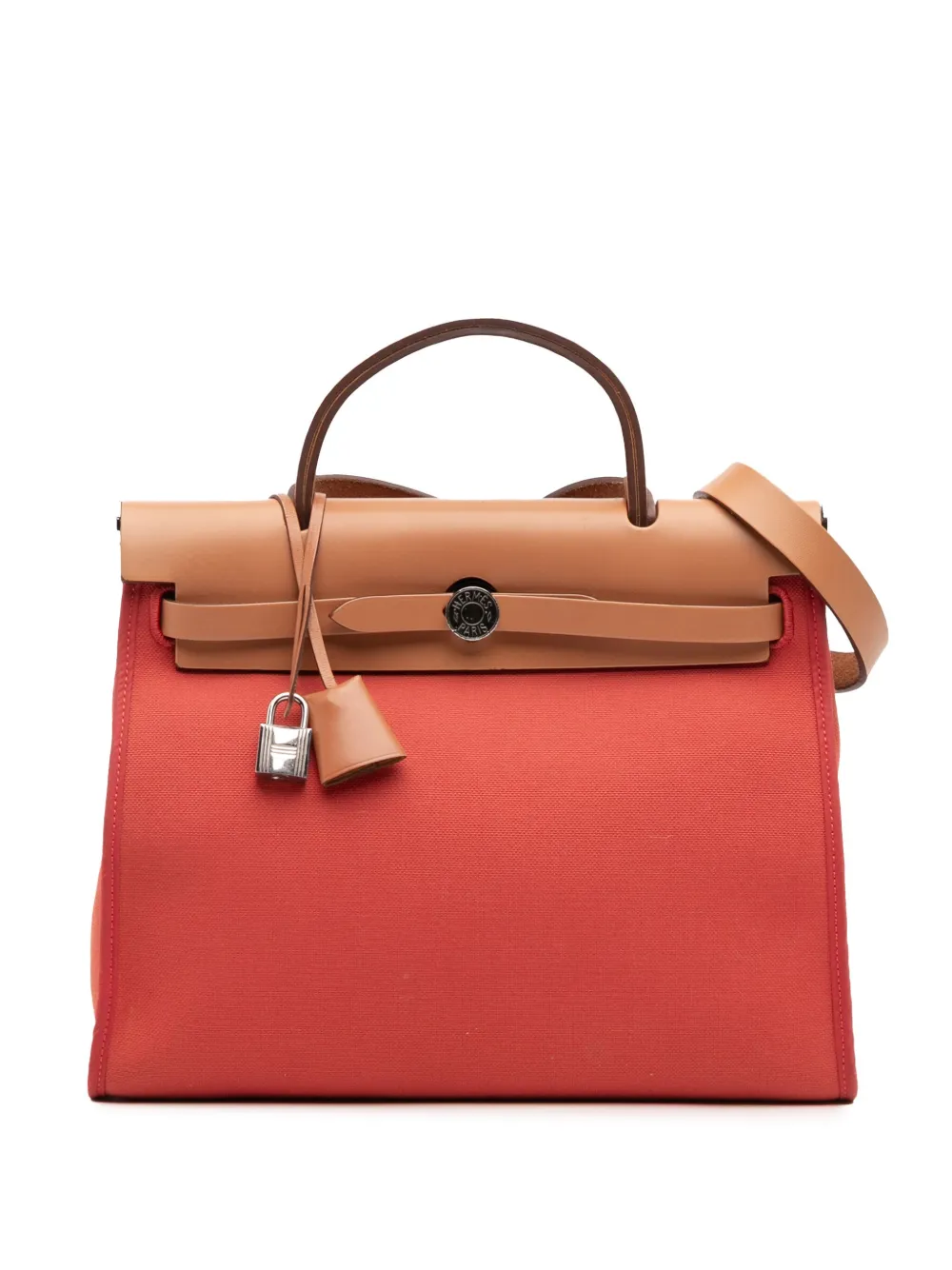 Hermès Pre-Owned 2017 Toile Herbag Zip 31 satchel - オレンジ Hermès Pre-Owned 2017 Toile Herbag Zip 31 satchel - オレンジ