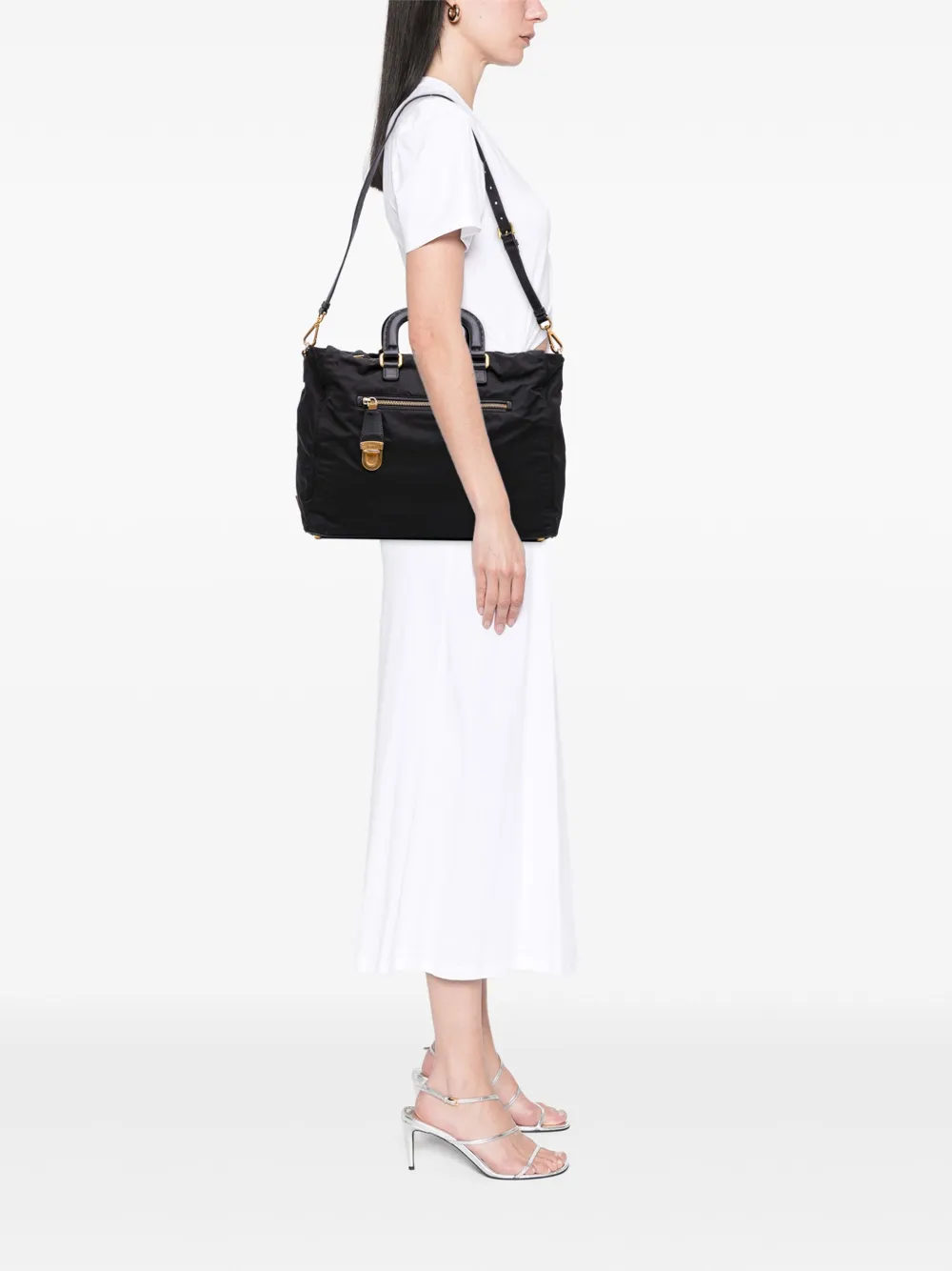 Prada Pre-Owned 2000-2025 Saffiano Trimmed Tessuto satchel | Pre-Owned | Image 2