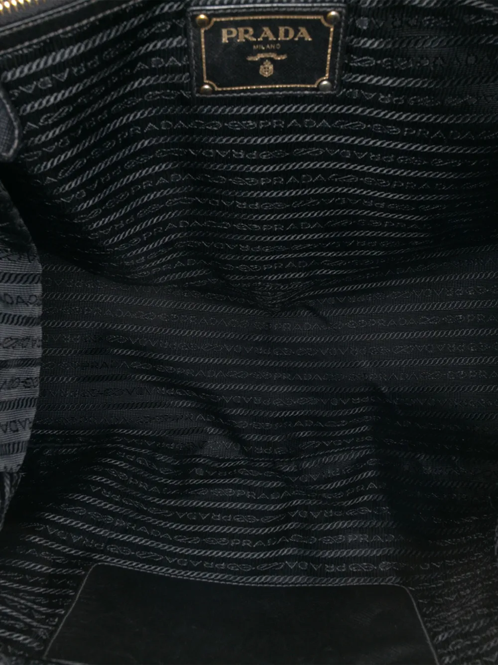 Pre-owned Prada 2000-2025 Saffiano Trimmed Tessuto Satchel In Black