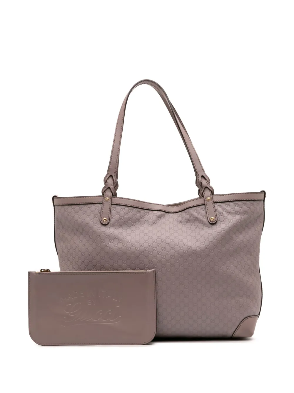 Pre-owned Gucci 2016-2025 Medium Microssima Craft Tote Bag In Purple