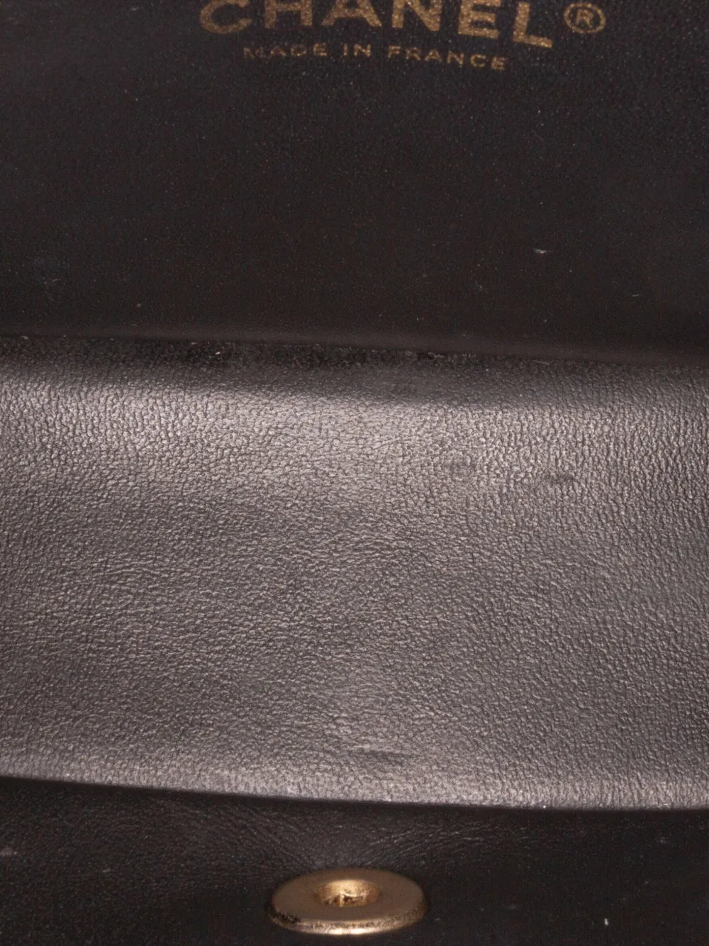 Pre-owned Chanel 2019 Mini Square Classic Chevron Lambskin Single Flap Crossbody Bag In Black