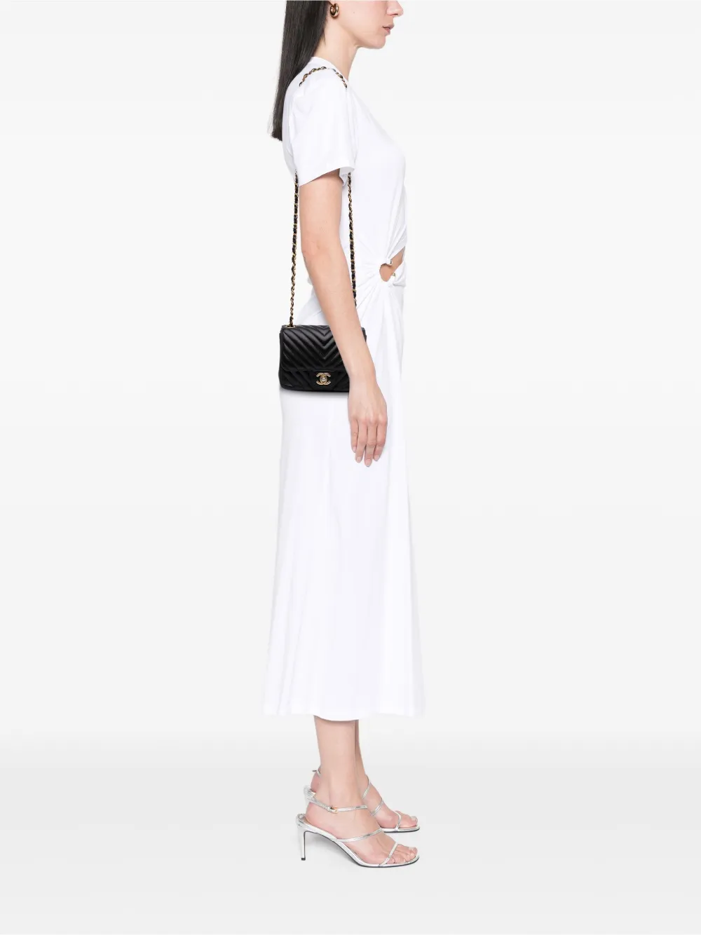 CHANEL Pre-Owned 2019 Mini Square Classic Chevron Lambskin Single Flap crossbody bag | Pre-Owned | Image 2