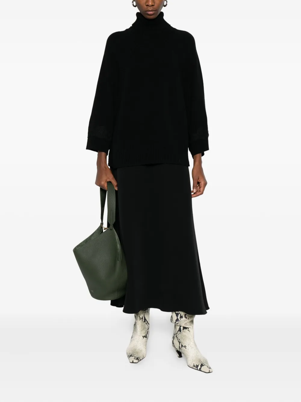 Ermanno Firenze Turtleneck Ribbed Sweater In Black