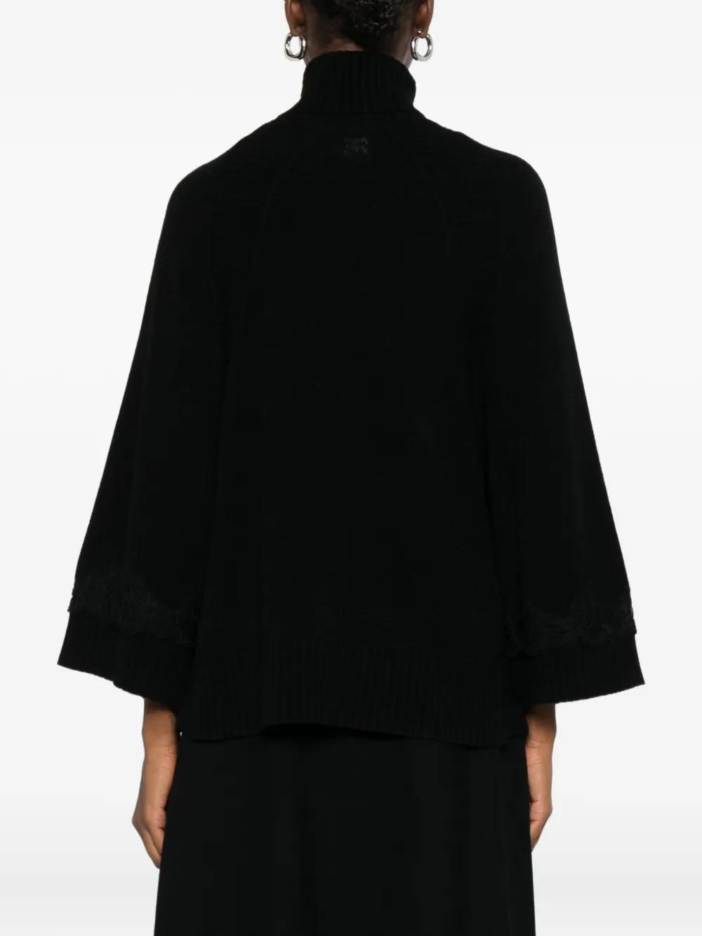 Ermanno Firenze Turtleneck Ribbed Sweater In Black