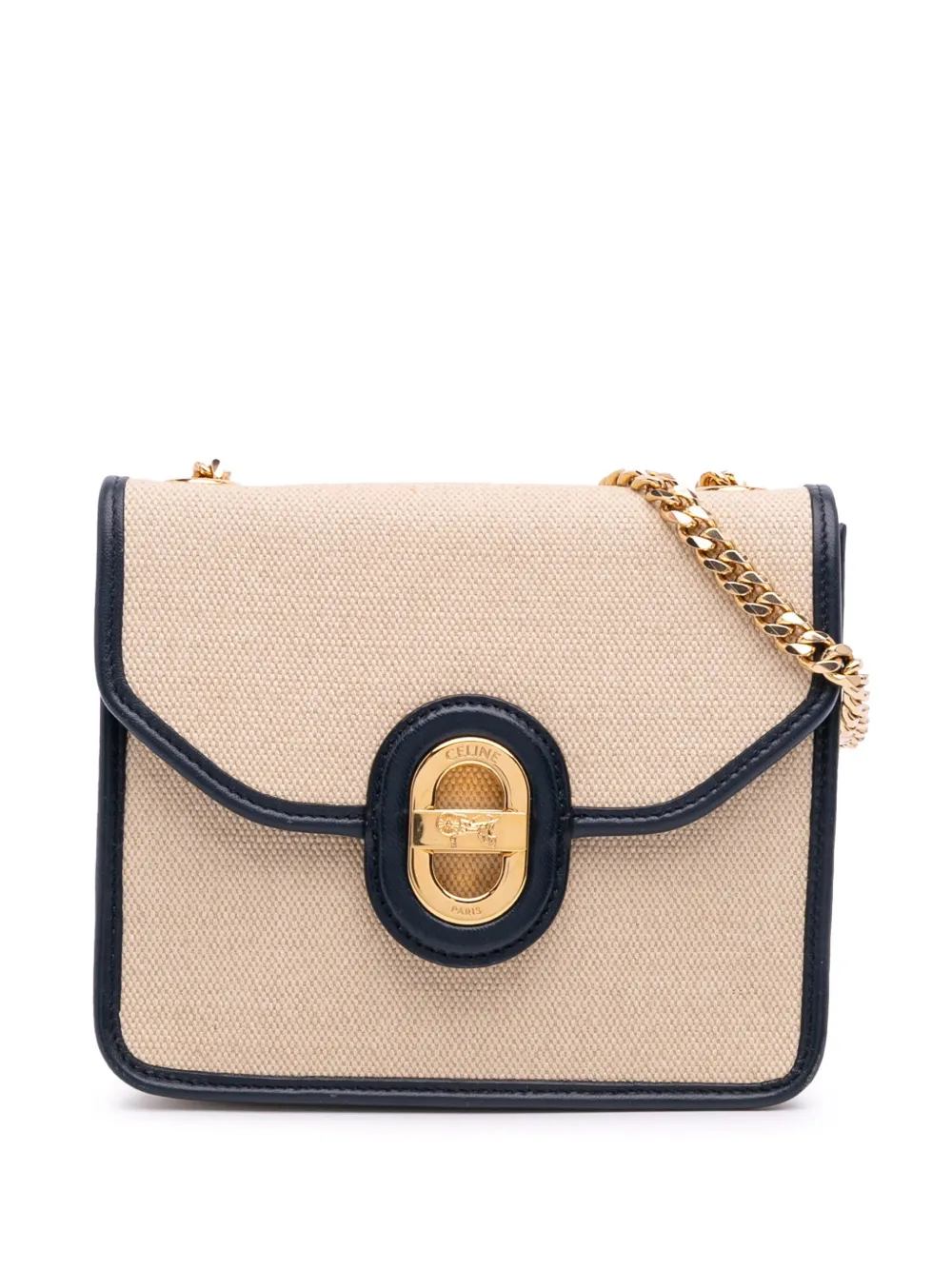 Celine Pre-Owned 2020-2025 キャンバス サルキー クラッチウィズチェーン ショルダーバッグ - ブルー Celine Pre-Owned 2020-2025 キャンバス サルキー クラッチウィズチェーン ショルダーバッグ - ブルー
