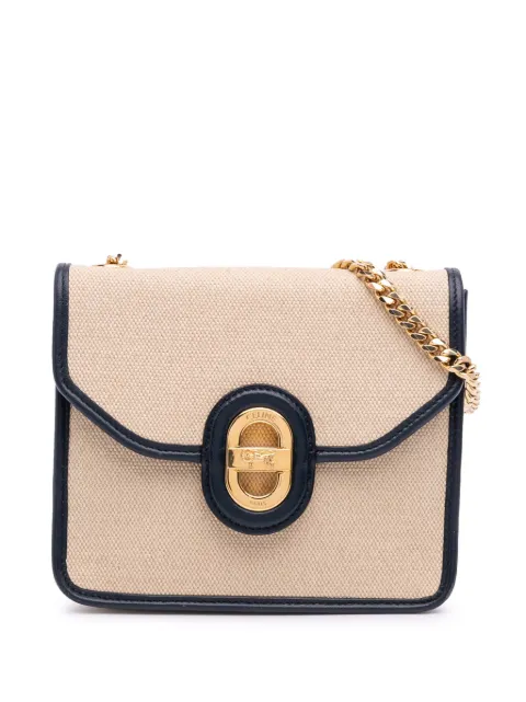 Celine Pre-Owned 2020-2025 Canvas Sulky Clutch With Chain shoulder bag