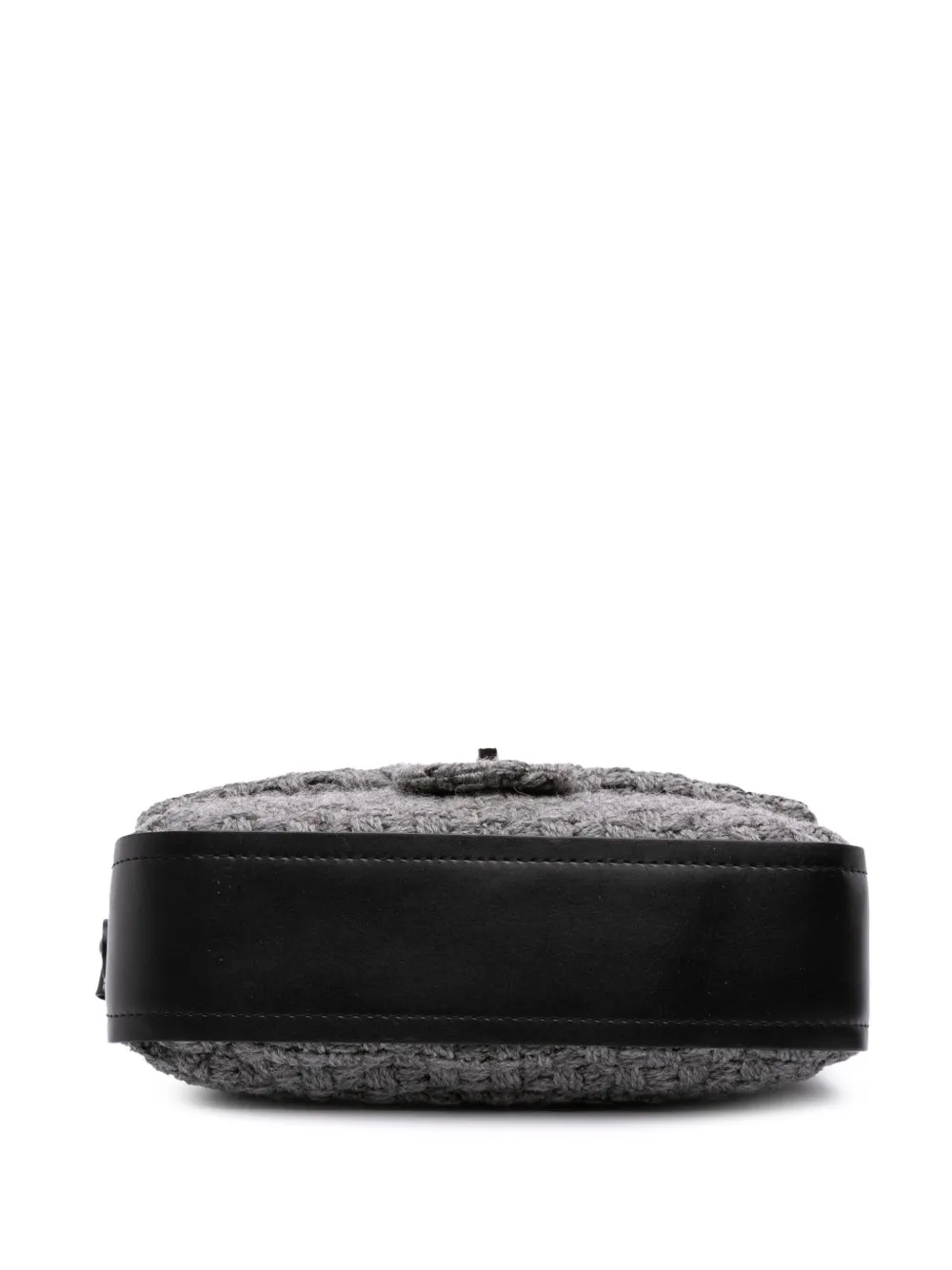 Pre-owned Chanel 2011 Quilted Wool And Calfskin Single Flap Satchel In Black