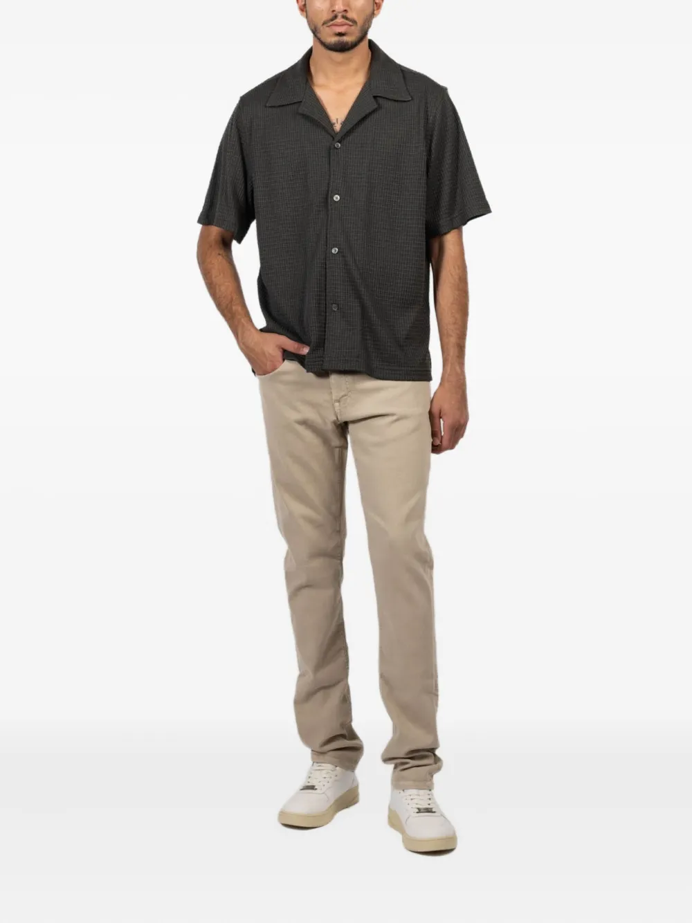 Simkhai buttoned short-sleeve shirt - Grijs