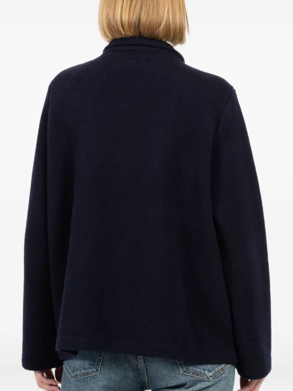 Labo Art Buttoned-up Virgin-wool Jacket In Blue