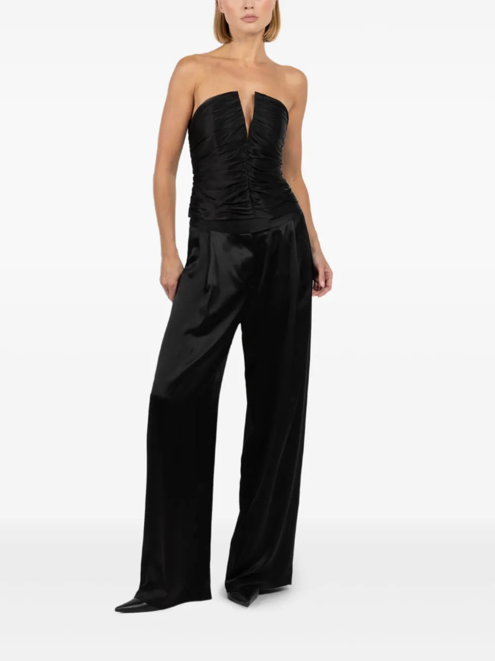 The Sei ruched strapless top | Black | Image 1