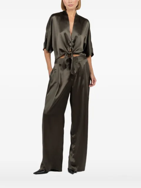 The Sei tie-front short-sleeve blouse