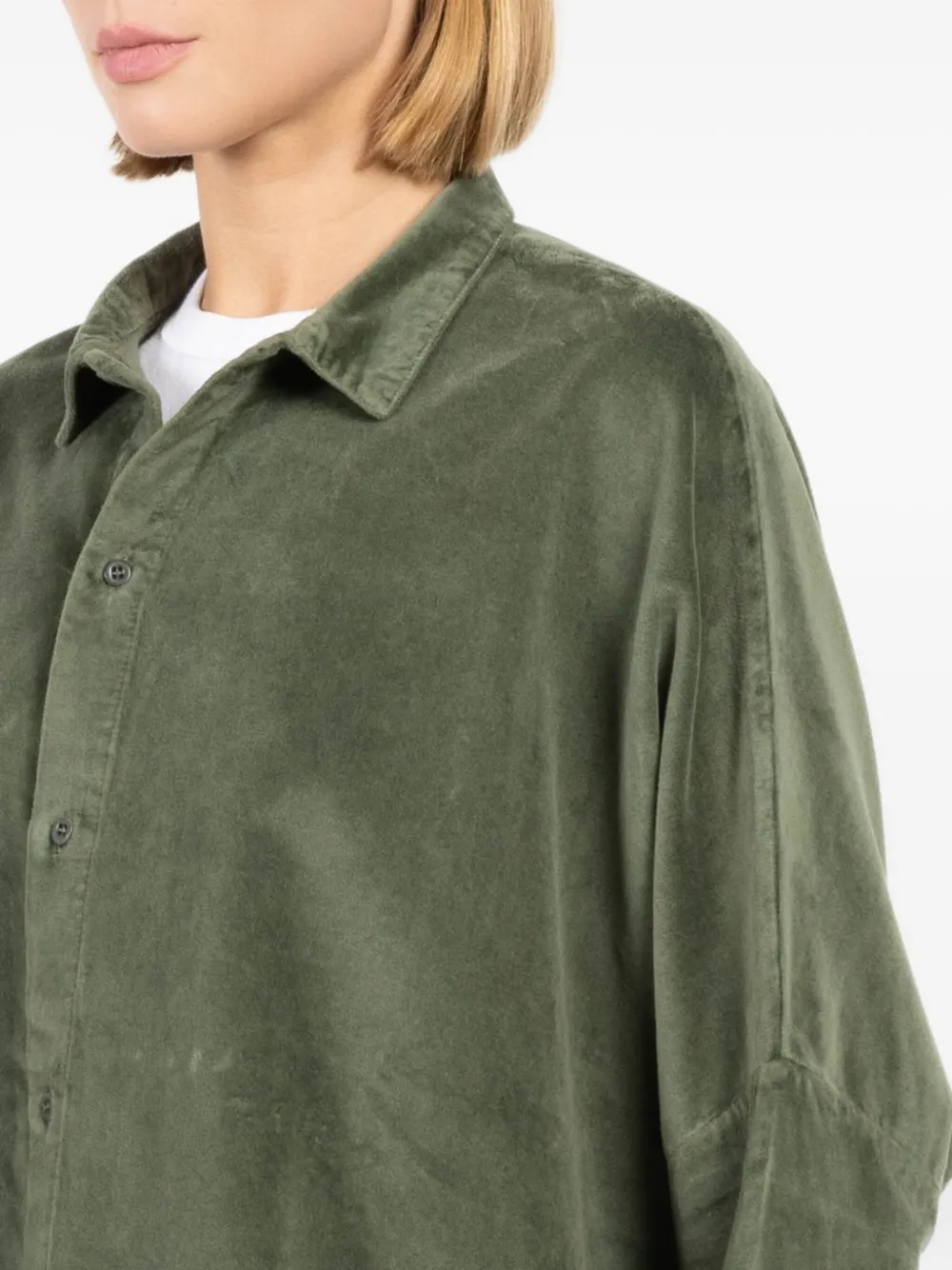 Labo Art Cotton Button-down Shirt In Green