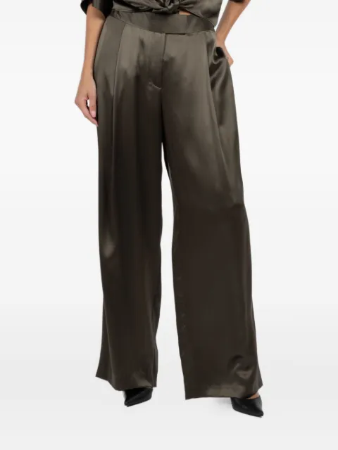 The Sei pleated satin-effect trousers
