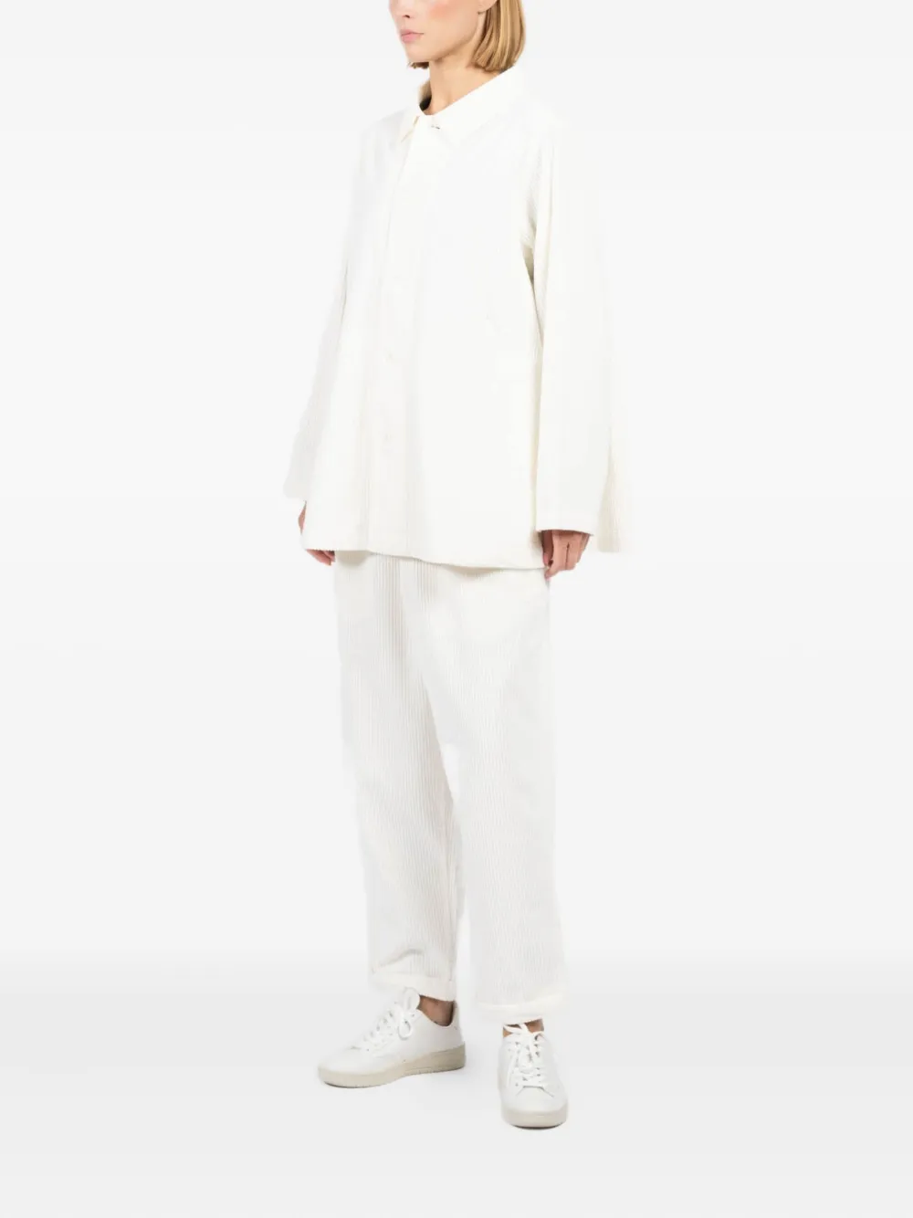 Labo Art Corduroy Collared Jacket In White