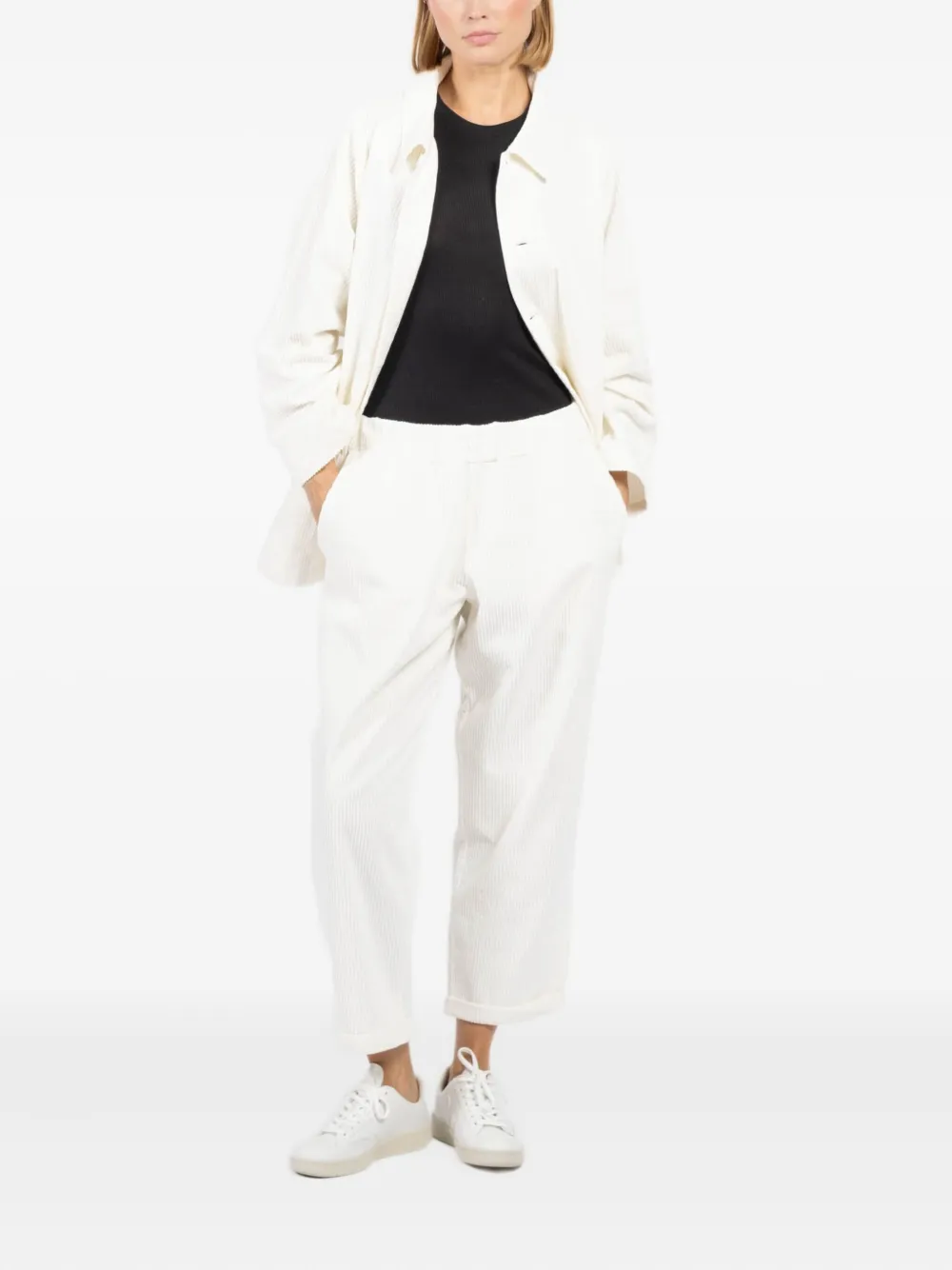 Labo Art Corduroy Collared Jacket In White