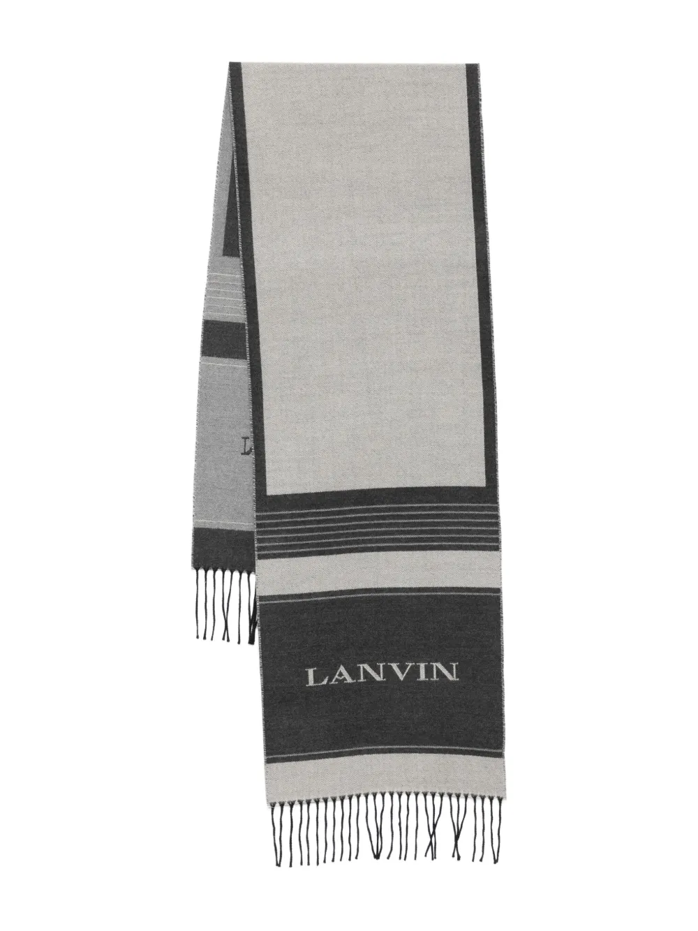 Lanvin logo-lettering scarf | Grey | Image 1