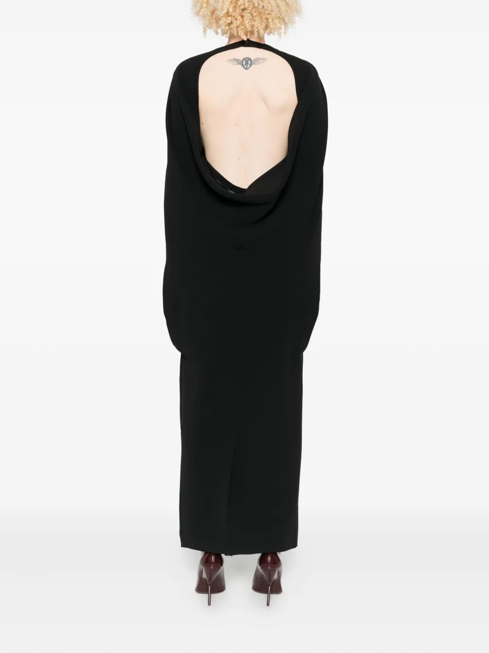 Alberta Ferretti Midi-jurk met halternek Zwart