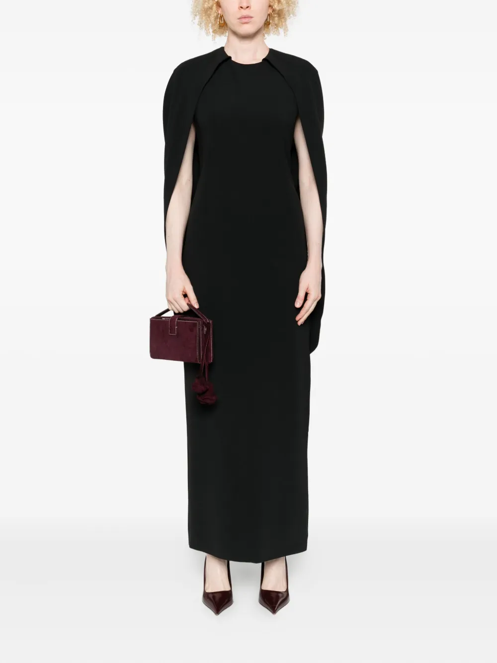 Alberta Ferretti halter-neck midi dress - Zwart