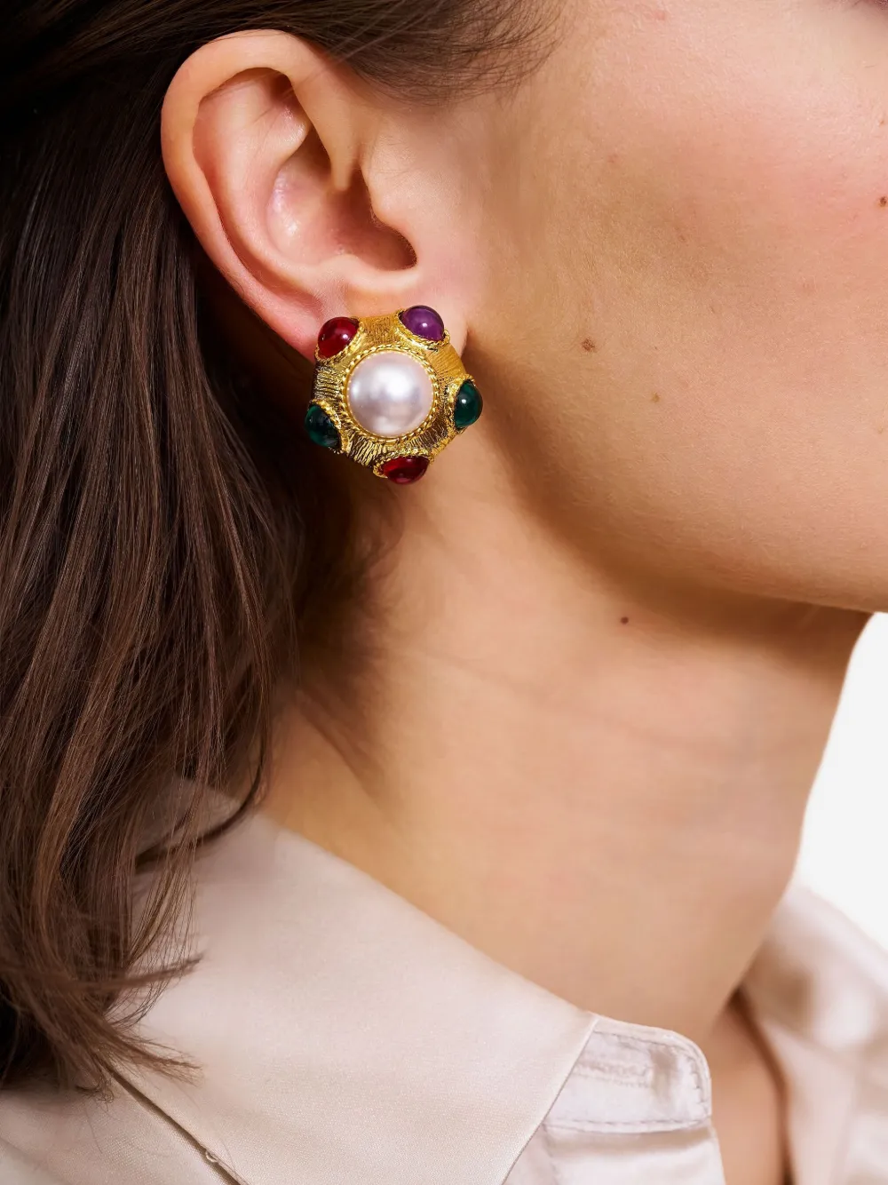 Kenneth Jay Lane faux-pearl earrings - Goud