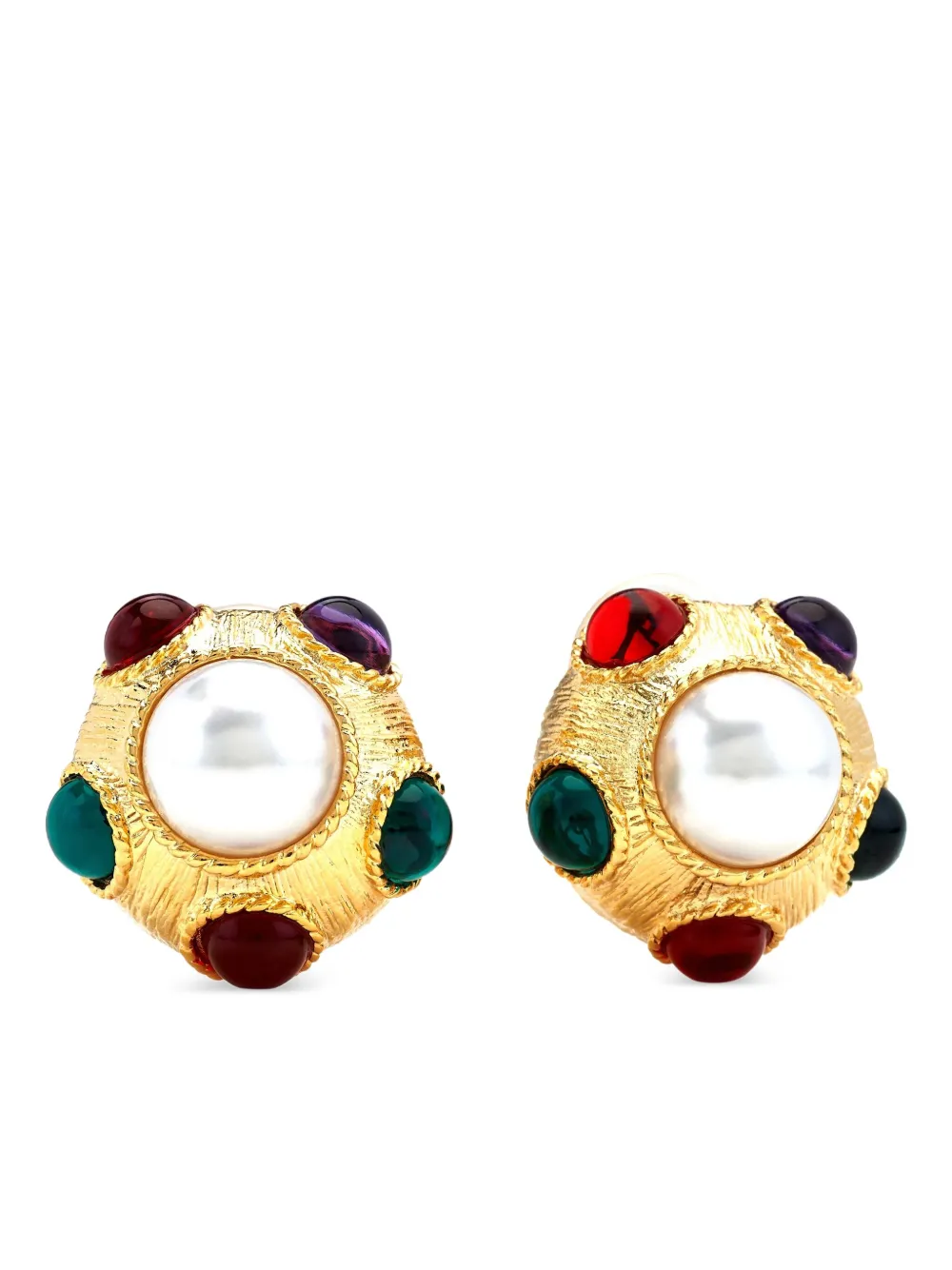 Kenneth Jay Lane aretes con perla artificial | dorado | Image 1