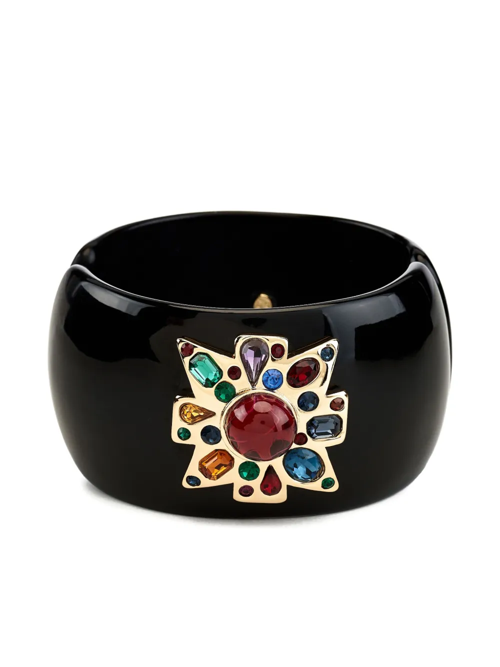 Kenneth Jay Lane cross-motif ruby bracelet - Zwart