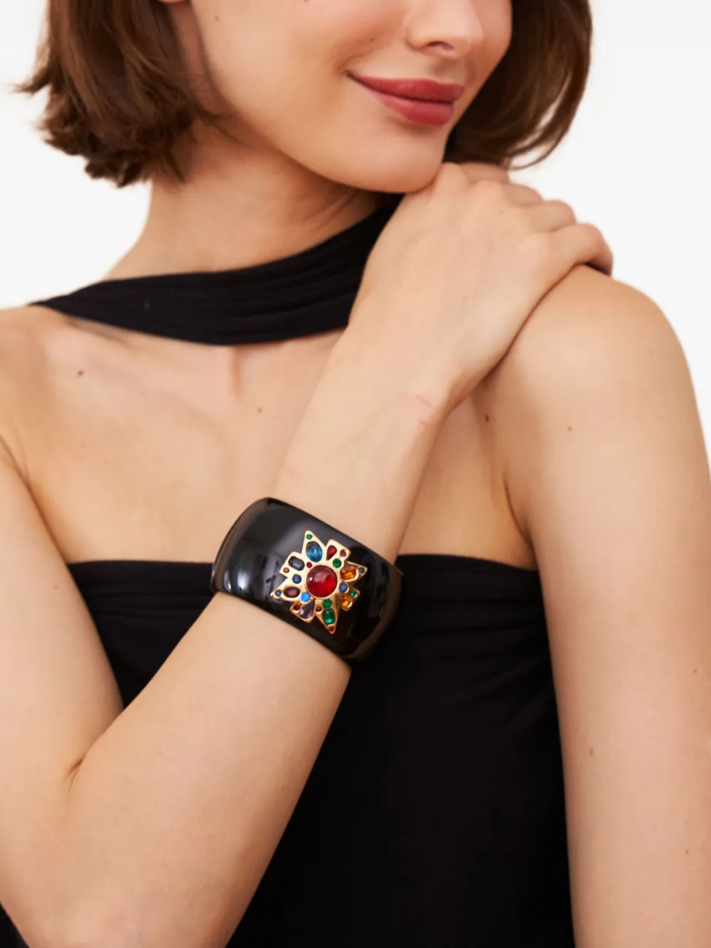 Kenneth Jay Lane cross-motif ruby bracelet | Black | Image 1