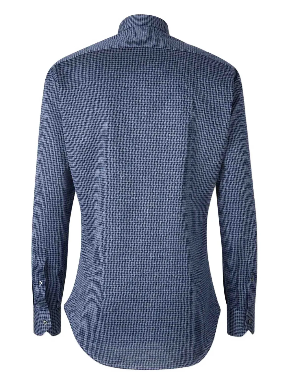 Fray Overhemd met pied-de-poule print - Blauw