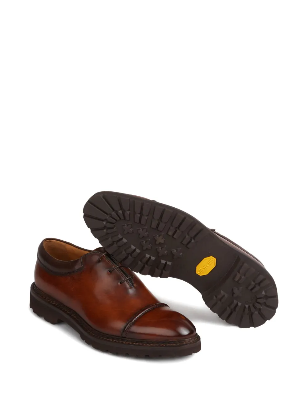 Bontoni Leren Oxford schoenen met neusdetail Bruin